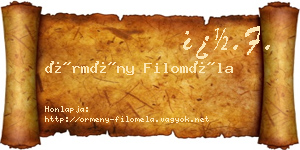 Örmény Filoméla névjegykártya